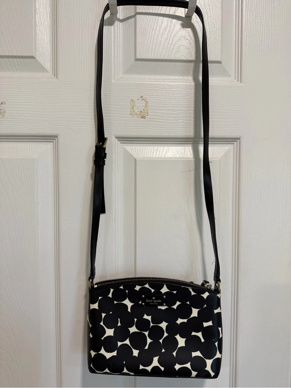 NWOT kate spade Black and White Dot Crossbody Bag